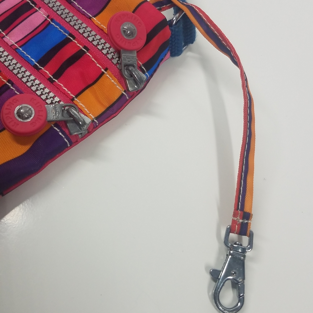 Kipling Striped Multicolored Crossbody Purse - image 8